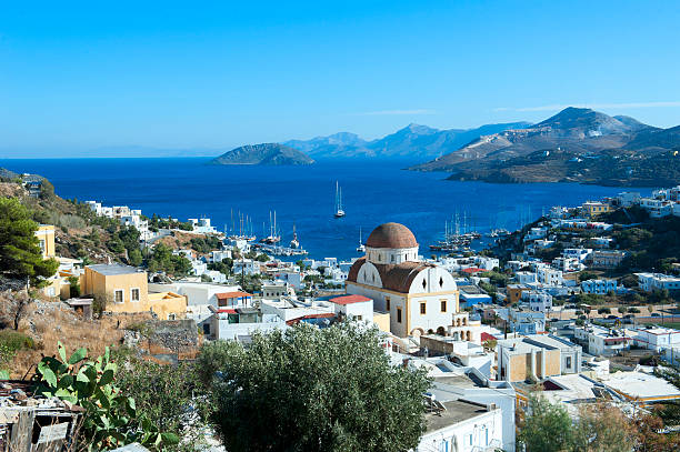 istock Church and Panteli bay in Leros 626361418