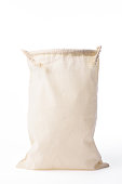 istock Isolated shot of cotton drawstring bag on white background 626361610