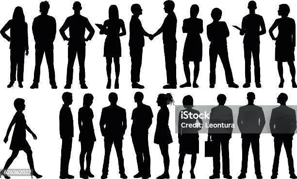 Detailed People Silhouettes Stock Illustration - Download Image Now - People, In Silhouette, Cut Out