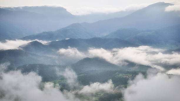 istock Morning view on the mountain with mist 626368610