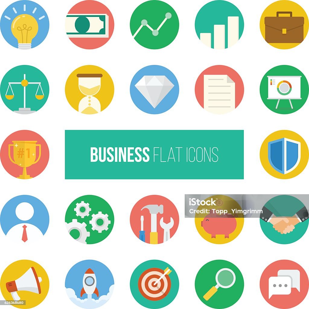 Business Flat Icons. Teamwork stock vector