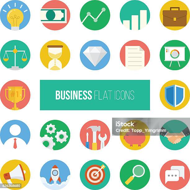 Business Flat Icons Stock Illustration - Download Image Now - Teamwork, Technology, Advice