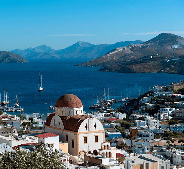 istock Church in Leros and Panteli bay 626370022