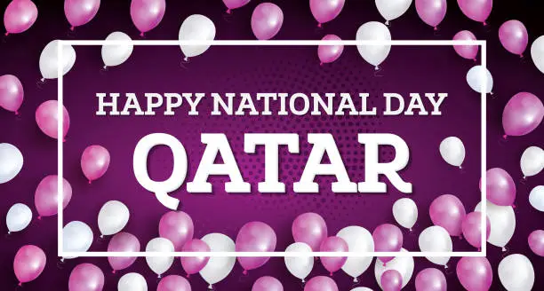 Vector illustration of Happy National Day Qatar.