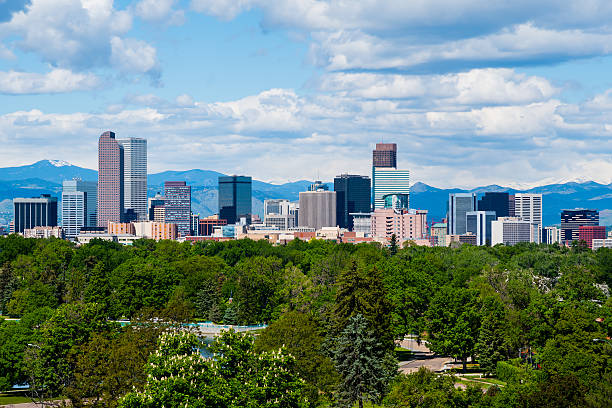 denver, colorado - denver skyline - fotografias e filmes do acervo