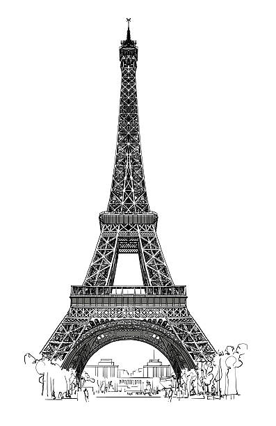 Eiffel tower isolated, very detailed - vector illustration
