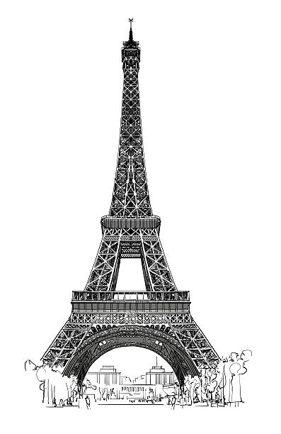 Eiffel tower isolated, very detailed Eiffel tower isolated, very detailed - vector illustration paris france illustrations stock illustrations