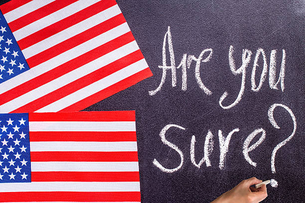 istock Are you sure written by hand, hand writing on chalkboard 626374054