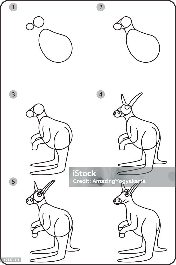 Vetores de Como Desenhar Canguru Canguru De Desenho Fácil Para Crianças  Passo A Passo e mais imagens de Animal - iStock