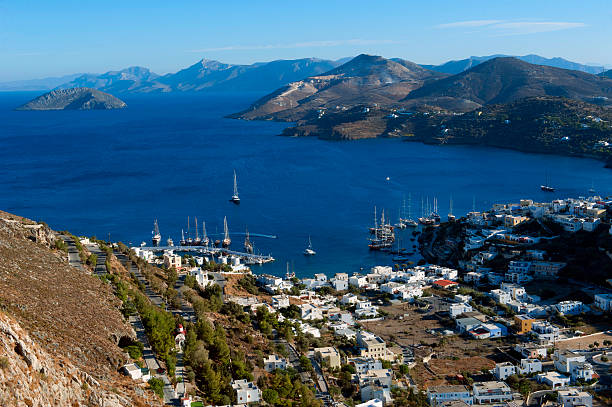 istock Panteli bay harbor in Leros 626374390