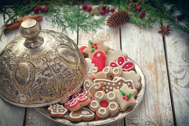istock Christmas Decorated Gingerbread Cookies with copy space 626375348
