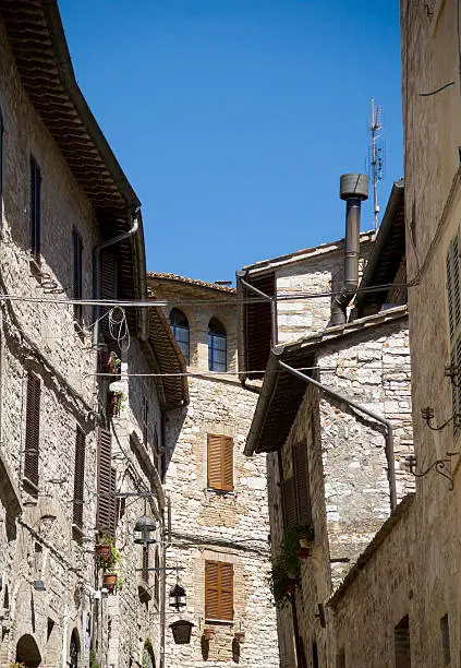 detail of houses in assisi italy