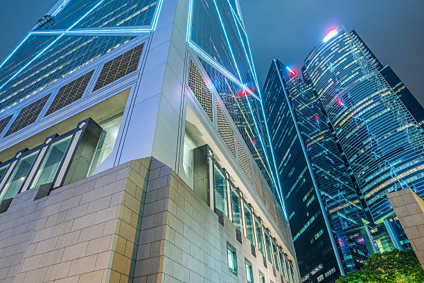 istock illuminated financial district in Hong Kong 626385992