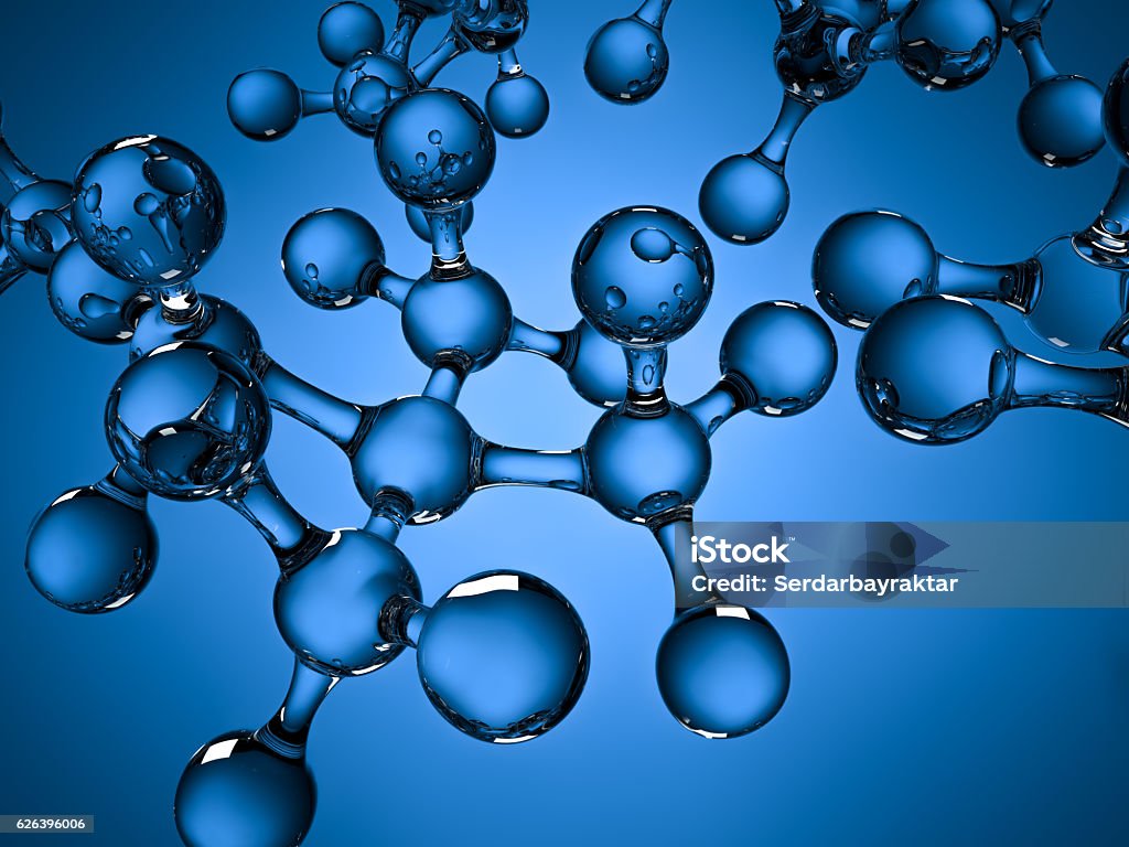 分子構造  - 青のロイヤリティフリーストックフォト