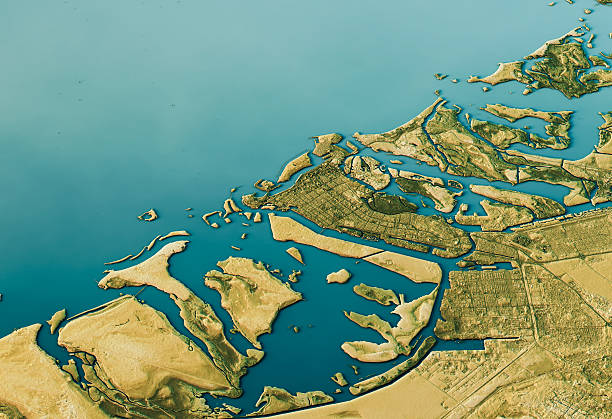 istock Abu Dhabi 3D Landscape View South-North Natural Color 626396750