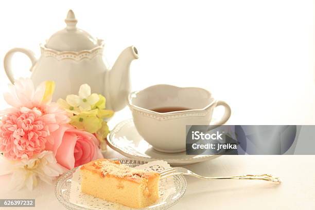 Almond Flake On Cake Stock Photo - Download Image Now - Afternoon Tea, Almond, Black Tea