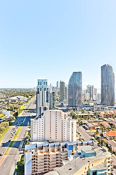 istock Luxury city high angle view with green gardens. 626400074