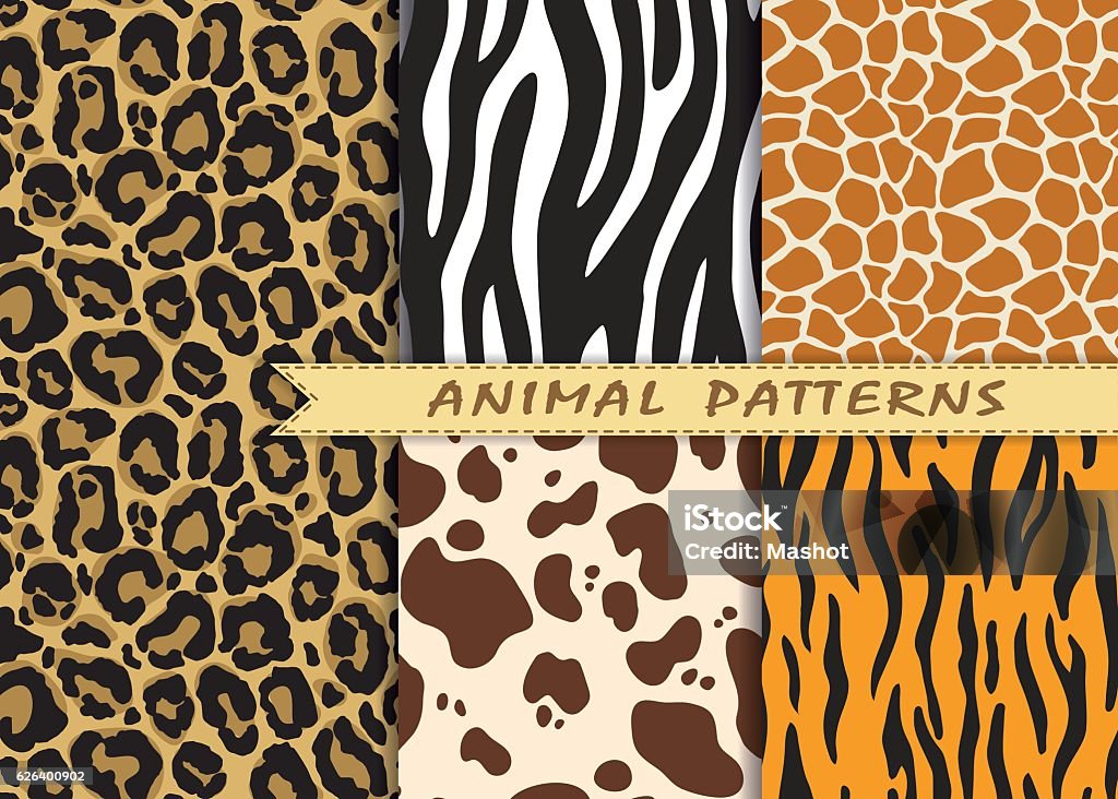 Vector Seamless Patterns Set With Animal Skin Texture Stock Illustration -  Download Image Now - iStock