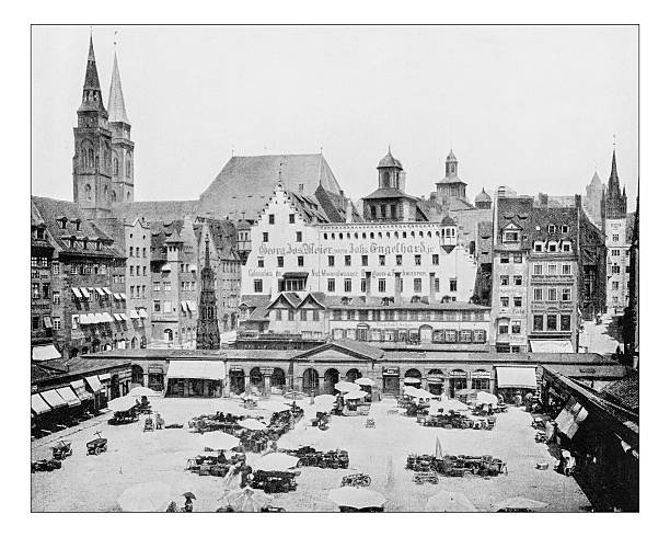 istock Antique photograph of Market Place, Nuremberg 626402380