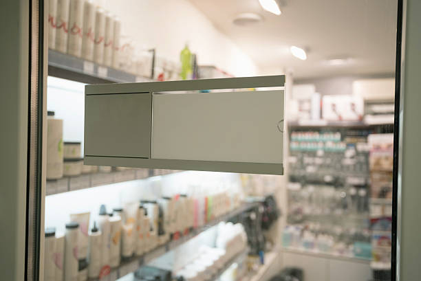 istock Beautician shop with cosmetic goods 626409412