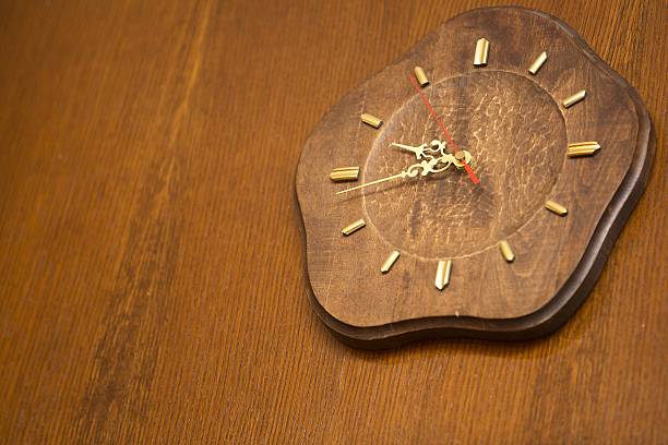 istock Wooden clock wooden top 626411802