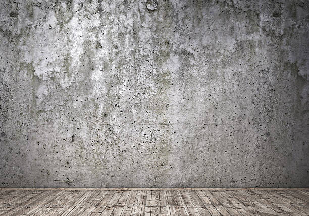 istock Empty room with concrete wall and wooden floor. 3d illustration 626411834