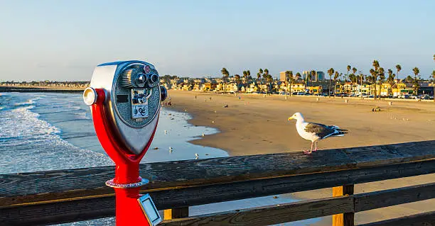 Binoculars in Newport Beach pier, California