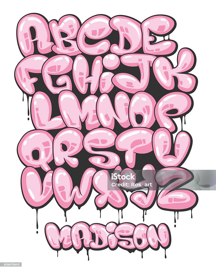 Graffiti bubble shaped alphabet set Graffiti bubble shaped alphabet set. Graffiti stock vector