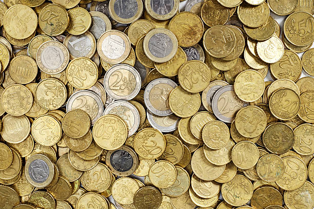 istock Background of Euro coins 626414386