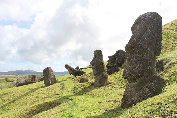 istock Towering Moai heads of Easter Island stand guard. 626414390