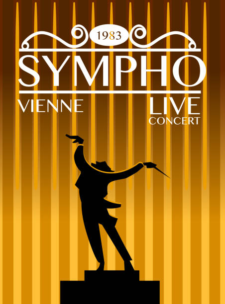 sympho vienna live konzertkonzept - dirigent stock-grafiken, -clipart, -cartoons und -symbole