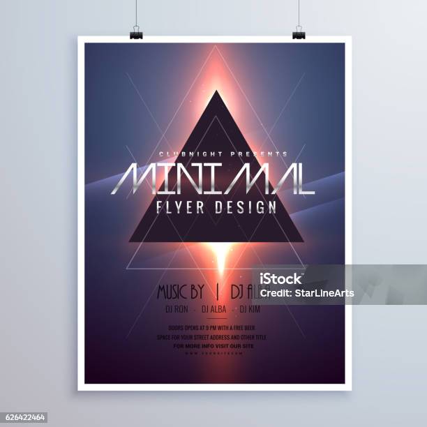 Minimal Space Theme Flyer Template Design With Shiny Light Effec Stock Illustration - Download Image Now