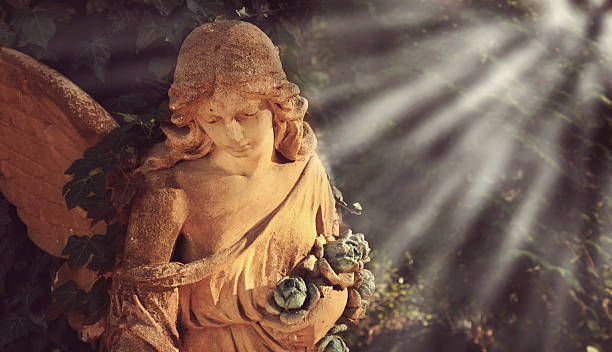 angel with wings (retro styled) Guardian angel with wings as a symbol of safety and security (retro styled) pics of guardian angels stock pictures, royalty-free photos & images