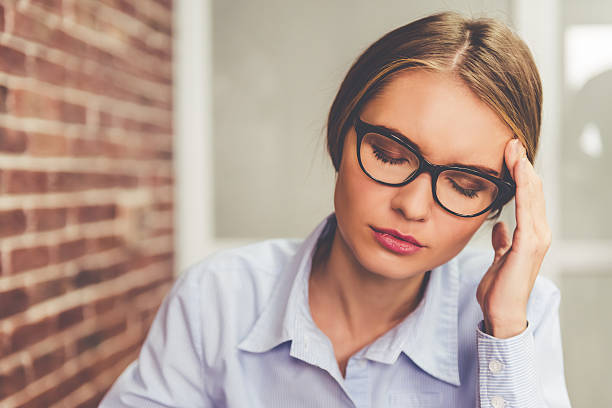 istock Tired business woman 626423546