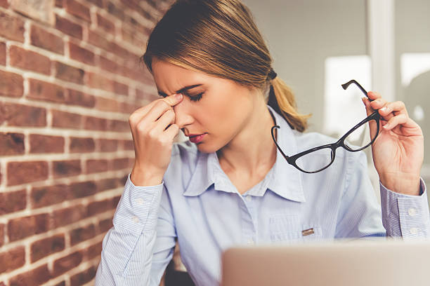 istock Tired business woman 626423662