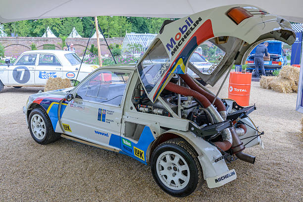 peugeot 205 t16 group b раллийный автомобиль - group b стоковые фото и изображения