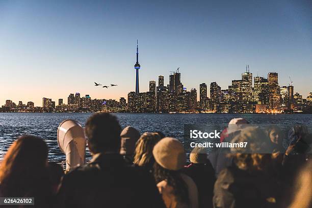 Tourists On A Ferry Boat In Toronto Stock Photo - Download Image Now - People, Canada, Toronto