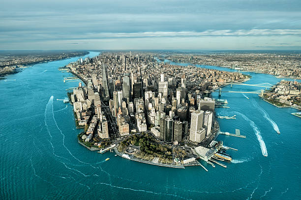 istock Aerial view of Manhattan island 626428282