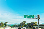 LAX exits sign in Los Angeles