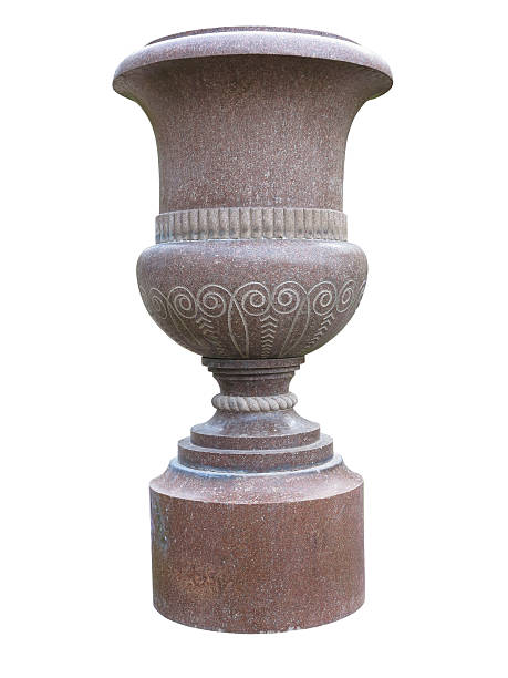 istock Stone vase in the old classical style with isolated 626434800