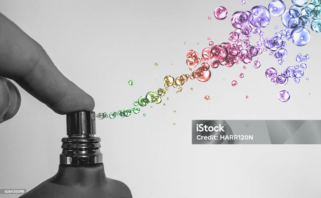 magical scent 2 aftershave bottle with magical bubble scent Perfume Stock Photo