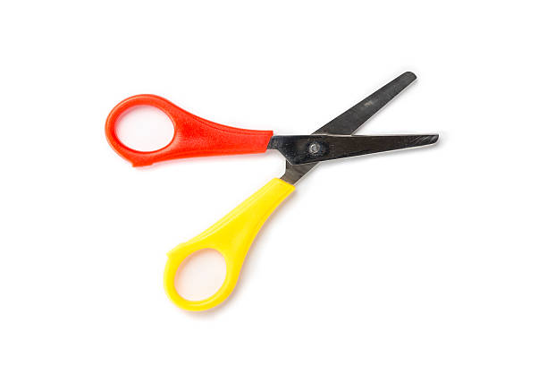 Old Used Children Scissors Isolated On White Stock Photo - Download Image  Now - Art and Craft Equipment, Cut Out, Cutting - iStock