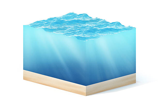 istock rendering illustration of cross section  water cube isolated on white 626436036