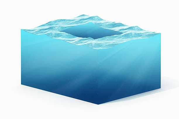 istock rendering illustration of cross section  water cube isolated on white 626436242