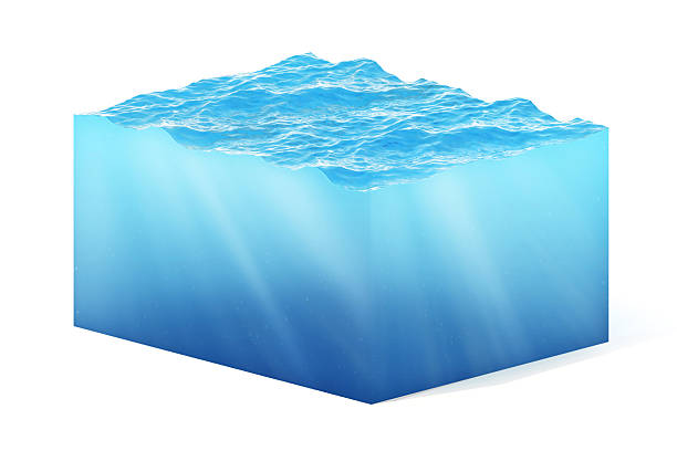 istock rendering illustration of cross section  water cube isolated on white 626436352