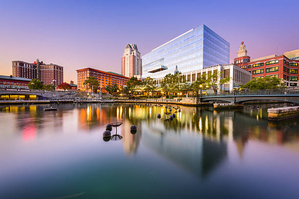 Providence Rhode Island Waterplace Park Providence, Rhode Island, USA park and skyline. providence rhode island photos stock pictures, royalty-free photos & images