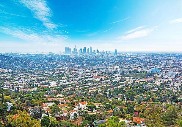 istock Blue sky over Los Angeles 626437300