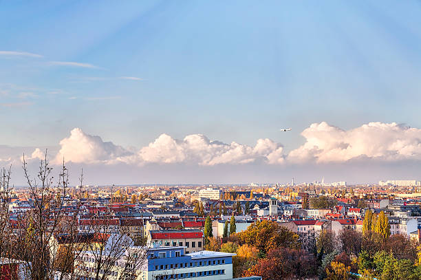 istock Skyline of Berlin with airplane, Humboldthain 626437340