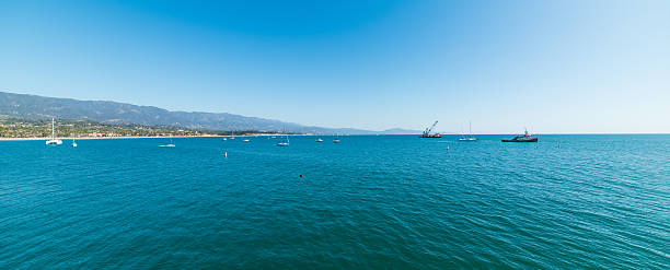 Blue sea in Santa Barbara coastline, California