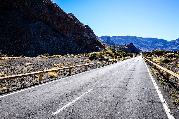 country road  - el teide national park stock-fotos und bilder